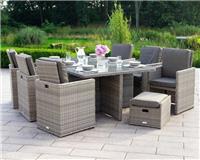 Rattan Direct Barcelona 6 Seater Cube Set With Footstools in Grey RRP &pound;1809