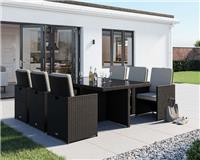 Rattan Direct Barcelona 6 Seater Cube Set in Black and Vanilla RRP &pound;1459