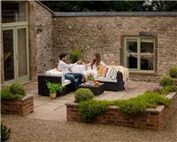 Rattan Direct Florida 6 Piece Corner Sofa Set in Black and Vanilla RRP &pound;1089