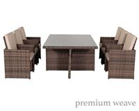 Rattan Direct Barcelona 6 Seater Cube Set in Truffle Brown and Cream RRP &pound;1369