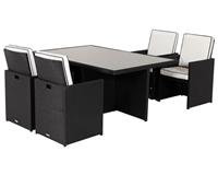 Rattan Direct Barcelona 4 Seater Cube Set in Black and Vanilla RRP &pound;959