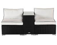 Rattan Direct Florida Black & Vanilla Tall Square Garden Bistro Set RRP &pound;449