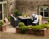 Rattan Direct Barcelona Black & Vanilla 6 Seat Garden Dining Cube Set RRP &pound;1739