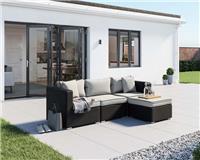 Rattan Direct Florida Black & Vanilla 4 Piece Corner Garden Sofa Set RRP &pound;699