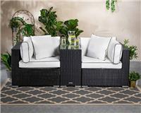Rattan Direct Florida Black & Vanilla High Armed Garden Bistro Set RRP &pound;619