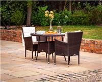 Rattan Direct Cambridge Chocolate & Cream Chairs & Dining Table Set RRP &pound;479