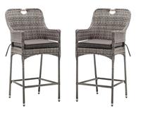 Rattan Direct Porto Grey Set of 2 Garden Bar Stools RRP &pound;349