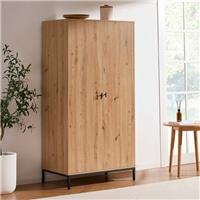 Dusk Willow Oak Effect & Black Set of 2 Double Wardrobes RRP &pound;498
