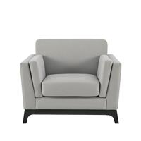 Dusk Montana Light Grey Linen Look Fabric & Dark Wood Armchair RRP &pound;429