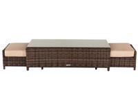 Rattan Direct Ascot Truffle Garden Coffee Table & 2 Footstools RRP &pound;249