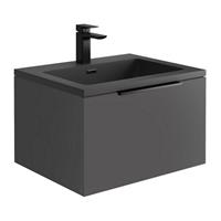 Scudo Ambience Grey & Black 800mm LED Wall-Hung Vanity Unit & Frame RRP &pound;946