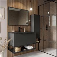 Scudo Ambience Matt Grey 600mm LED Wall-Hung Vanity Unit & Grey Basin RRP &pound;854