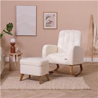 Tutti Bambini Luca Rocking Chair & Storage Footstool - Fresh Cream RRP &pound;259