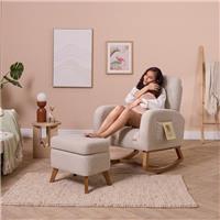 Tutti Bambini Luca Rocking Chair & Storage Footstool - Mushroom RRP £259