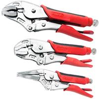 Hilka Mole Grip Vice Wrench Set 3pc Heavy Duty Soft Grip Locking Pliers Wrenches