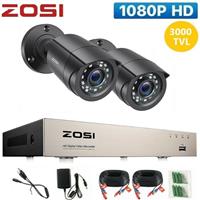 ZOSI CCTV 1080p DVR 3000TVL 4CH Outdoor Home Surveillance Security Camera System