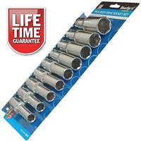 1/2" DR DEEP SOCKETS LONG REACH METRIC SOCKETS SET 10-22MM 9PC 6 POINT BlueSpot