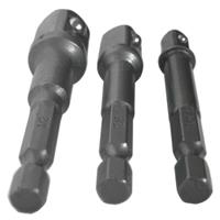 Drill to Socket Adaptor Set. 1/4 3/8 & 1/2 Quick Lock Drill to Socket Adaptor