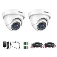 ZOSI 1080P Security Camera 2PK 2.0MP Outdoor CCTV Home Surveillance 3000TVL Dome