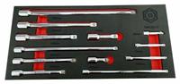 OFFER! Britool Hallmark 12 Pce 1/4 3/8 1/2 Socket Extension Bar Set TM3