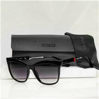 Authentic GUESS Womens Sunglasses Square Glossy Black Gradient Smoke GU 7619 01B
