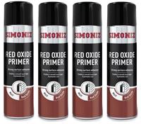 4x Simoniz Red Oxide Primer Acrylic Aerosol Auto Car Spray Paint 500ml SIMP13D