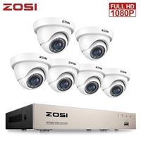 ZOSI CCTV Camera System 1080P HD 8CH DVR+ 6 Security Cameras Night Vision H.265+
