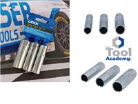 Laser 7295 Thin Wall Walled Spark Plug Socket 3pce Set 14mm 16mm 18mm Plugs LL