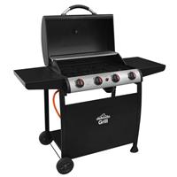 Dellonda 4 Burner Gas BBQ Grill Ignition Thermometer Black/Stainless Steel