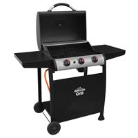 Dellonda 3 Burner Gas BBQ Grill Ignition Thermometer Black/Stainless Steel