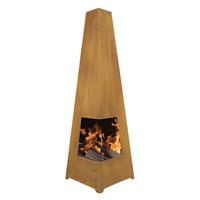 Dellonda Chiminea Wood Burner Heater for Outdoors W45cm x H150cm Corten Steel