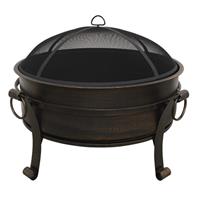 Dellonda 30" Deluxe 2-in-1 Outdoor Fire Pit & Coffee Table Antique Bronze Effect