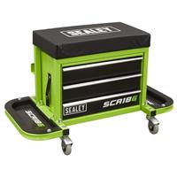 Sealey Mechanic's Utility Seat & Toolbox - Green - SCR18G