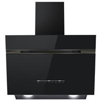 electriQ 60cm Super Silent Angled Cooker Hood - Black eiQAN60BSSHEV2