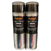 MATT BLACK SPRAY PAINT 300ML 2X CANS HALFORDS
