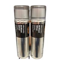 MERCEDES BRILLIANT SILVER METALLIC SPRAY PAINT 300ML CANS HALFORDS X2