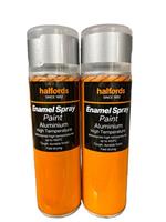 ALUMINIUM ENAMEL SPRAY PAINT 300ML HALFORDS CANS X2