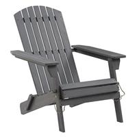 AMAZON AWARE FSC CERTIFIED OUTDOOR FOLDING ADIRONDACK CHAIR, WOOD, DARK GREY