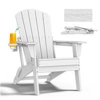 NEVILYWOOD FOLDING ADIRONDACK CHAIR ERGONOMIC EXTENDED BACKREST 1PC - WHITE