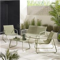 **Seconds** Naxos Green 4 Seat Outdoor Chairs Sofa & Table Set Retro Vintage