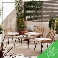 Lisbon Outdoor Sofa Set 4 Seat Beige - Seconds