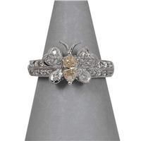 Pre-Owned 14ct White Gold & Diamond Butterfly Ring