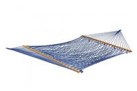 BLISS HAMMOCKS BH-410BLU 60IN Wide Cotton Rope Hammock - Blue