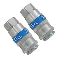 PCL AC21CF Airflow Coupling 1/4 BSP Female Air Line Fitting 2 Pack