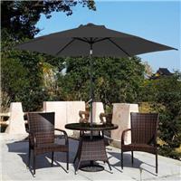 Aluminium 2.5M Round Garden Parasol Umbrella Patio Sun Shade Capony Crank Tilt