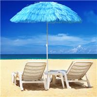 Patio Garden Beach Hawaiian Parasol Sunshade Sun Umbrella Tilting Blue