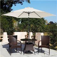 Aluminium 2.5M Round Garden Parasol Umbrella Patio Sun Shade Crank Tilt Cream