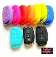 For HYUNDAI Remote Key Cover I10 I20 I30 IX35 Fob 3 Button Silicone Flip Case 3
