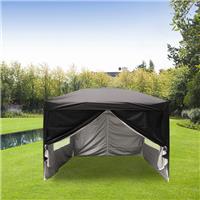 3x3m Black Pop Up Gazebo Outdoor Garden Marquee Canopy Awning Tent Patio 4 Sides