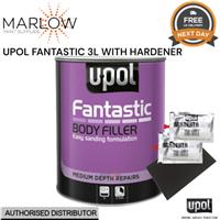 U-POL Fantastic Polyester Car Body Filler 3L with BPO Hardener and Spreader